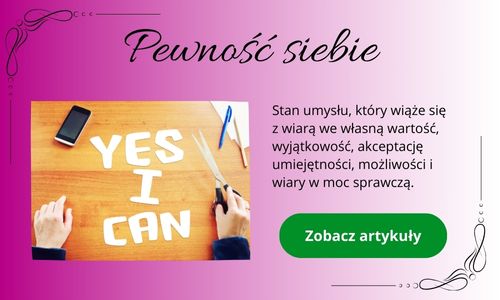 Pewność siebie - wycięty z papieru napis "tak, potrafisz" leżący na stole